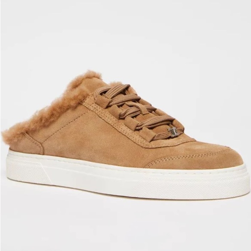 NWT Max Mara Woman Slide sneakers in suede and Teddy fabric